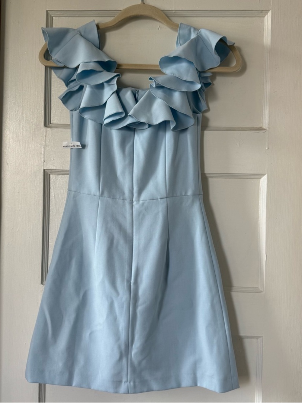French Connection Light Blue Ruffle Mini Dress - Picture 3 of 13